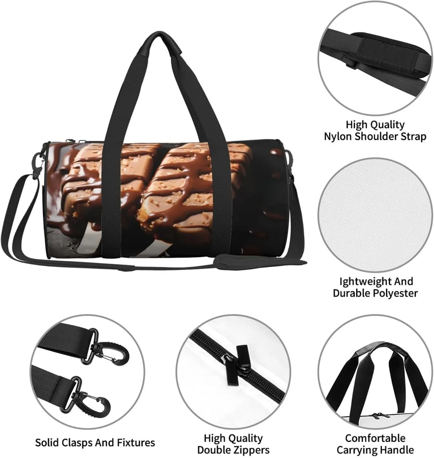 Chocolate Popsicles Travel Duffle Bag for Men Women Sport Gym Bag Foldable Weekender Bag Carry on Overnight Bag for Travel Swimming Basketball