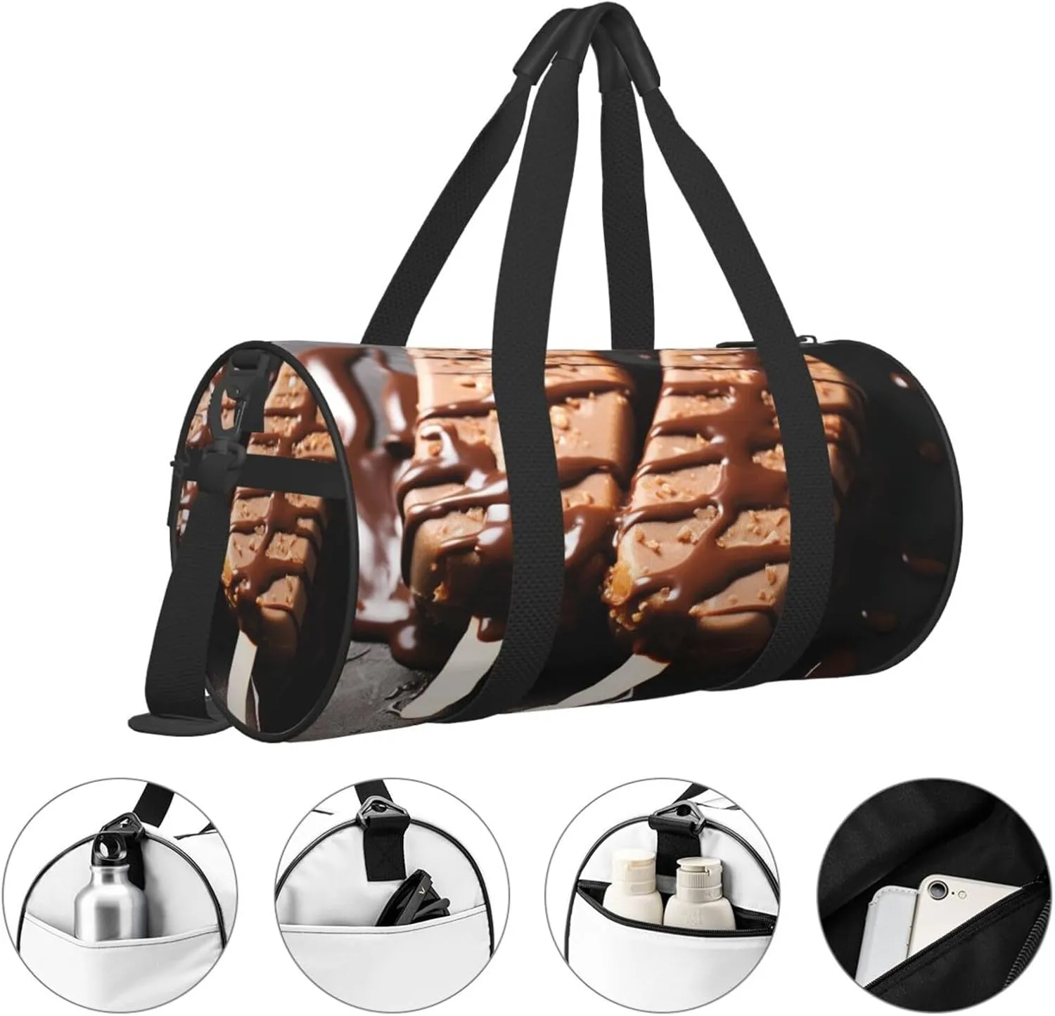 Chocolate Popsicles Travel Duffle Bag for Men Women Sport Gym Bag Foldable Weekender Bag Carry on Overnight Bag for Travel Swimming Basketball