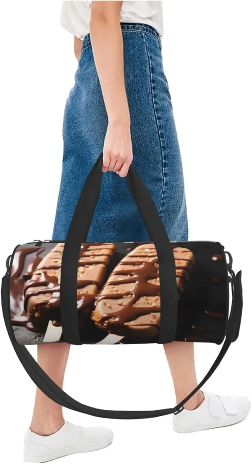 Chocolate Popsicles Travel Duffle Bag for Men Women Sport Gym Bag Foldable Weekender Bag Carry on Overnight Bag for Travel Swimming Basketball