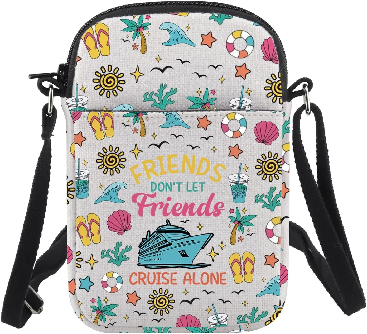 CHOORO Cruise Life Gift Cruise Vacation Gift Friends Don’t Let Friends Cruise Alone Cruising Shoulder Bag For Cruise Lovers