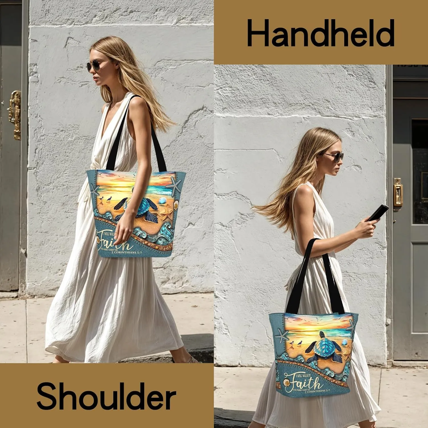 Christian Bible Tote Bags for Women Bible Church Bags Religious Reusable Grocery Bag