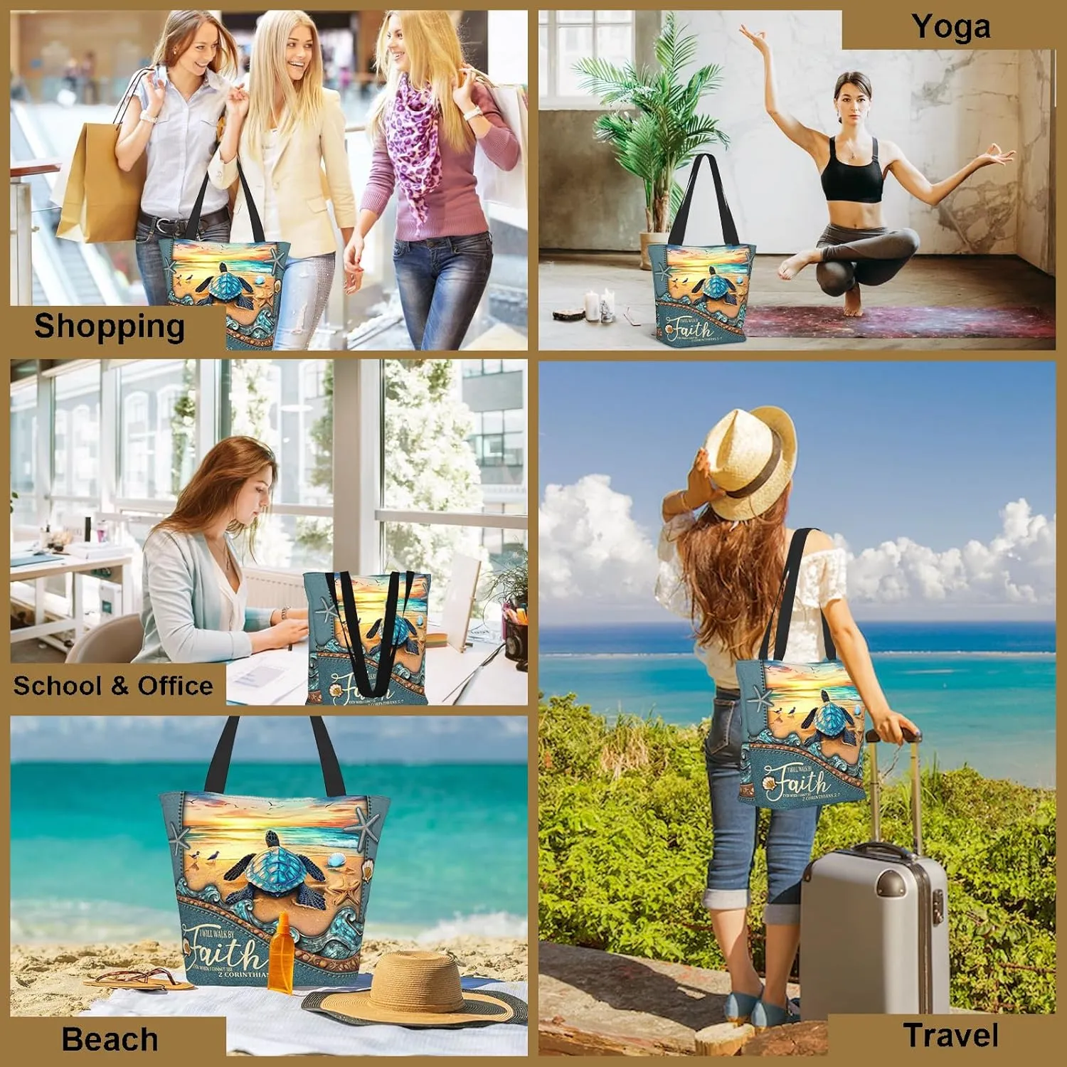 Christian Bible Tote Bags for Women Bible Church Bags Religious Reusable Grocery Bag