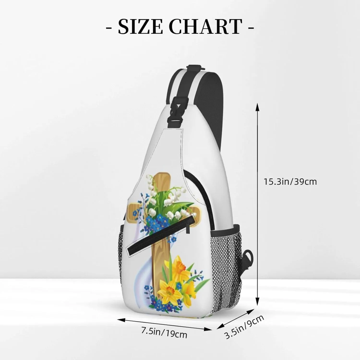 Christian Jesus Cross Crossbody Sling Backpack Fashion Jesus Sling Bag Travel Hiking Chest Bag Daypack for Men Women