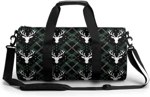 Christmas Deer Gym Bag Workout Sports Bag Lightweight Tote Duffel Bag Travel Weekender Bag for Women Men