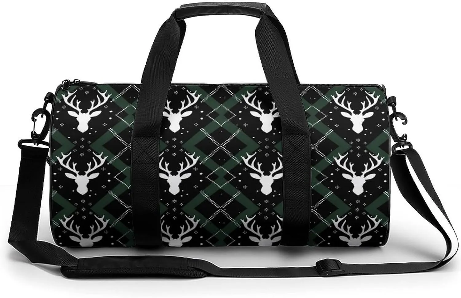 Christmas Deer Gym Bag Workout Sports Bag Lightweight Tote Duffel Bag Travel Weekender Bag for Women Men