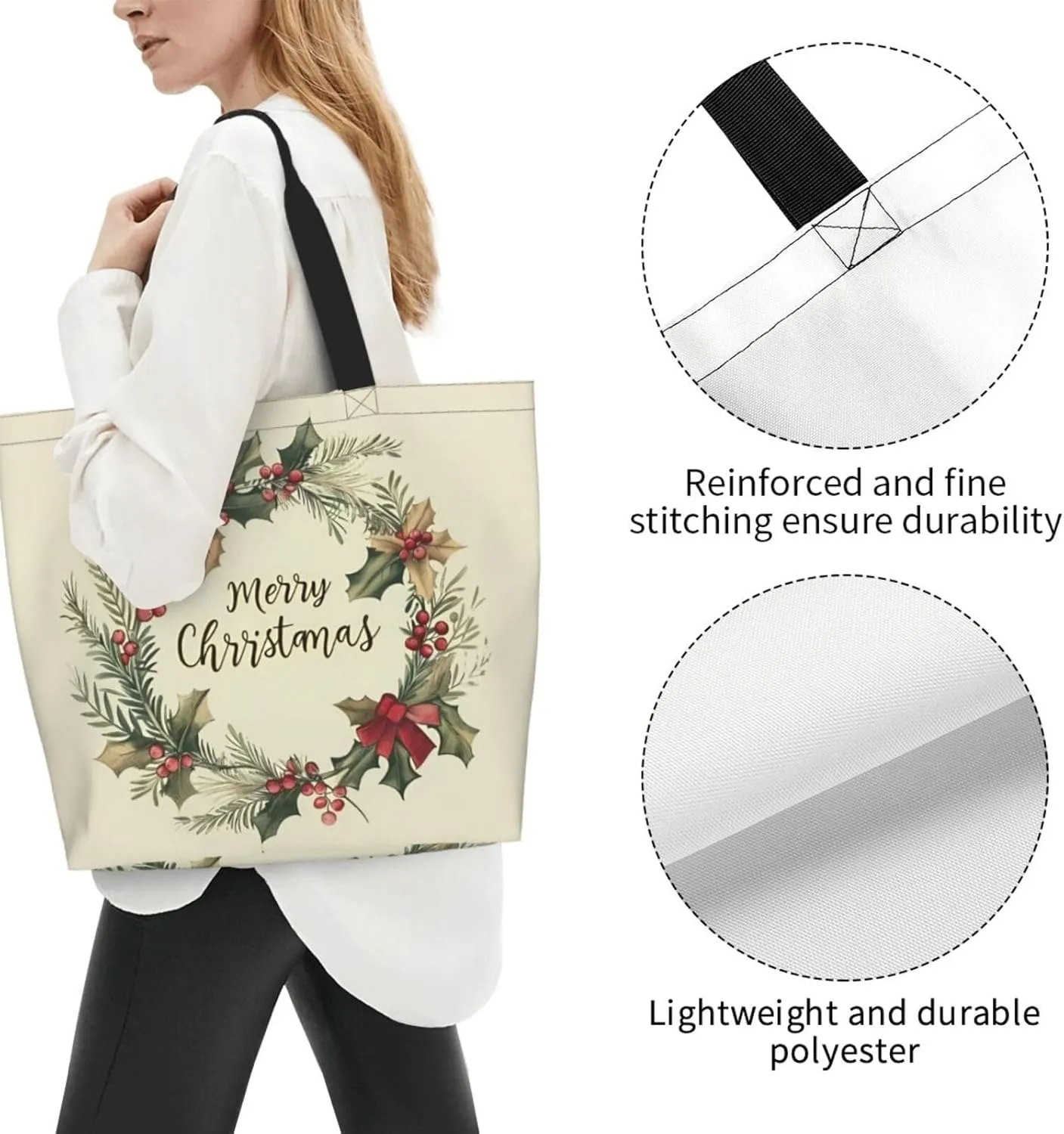 Christmas Tote Bags women Large shopping Bag Christmas Handbags Travel Bags