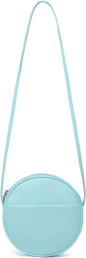 Circle Crossbody Bag for Women NYLON Circle Purse with Zipper Adjustable Knot Shoulder Straps