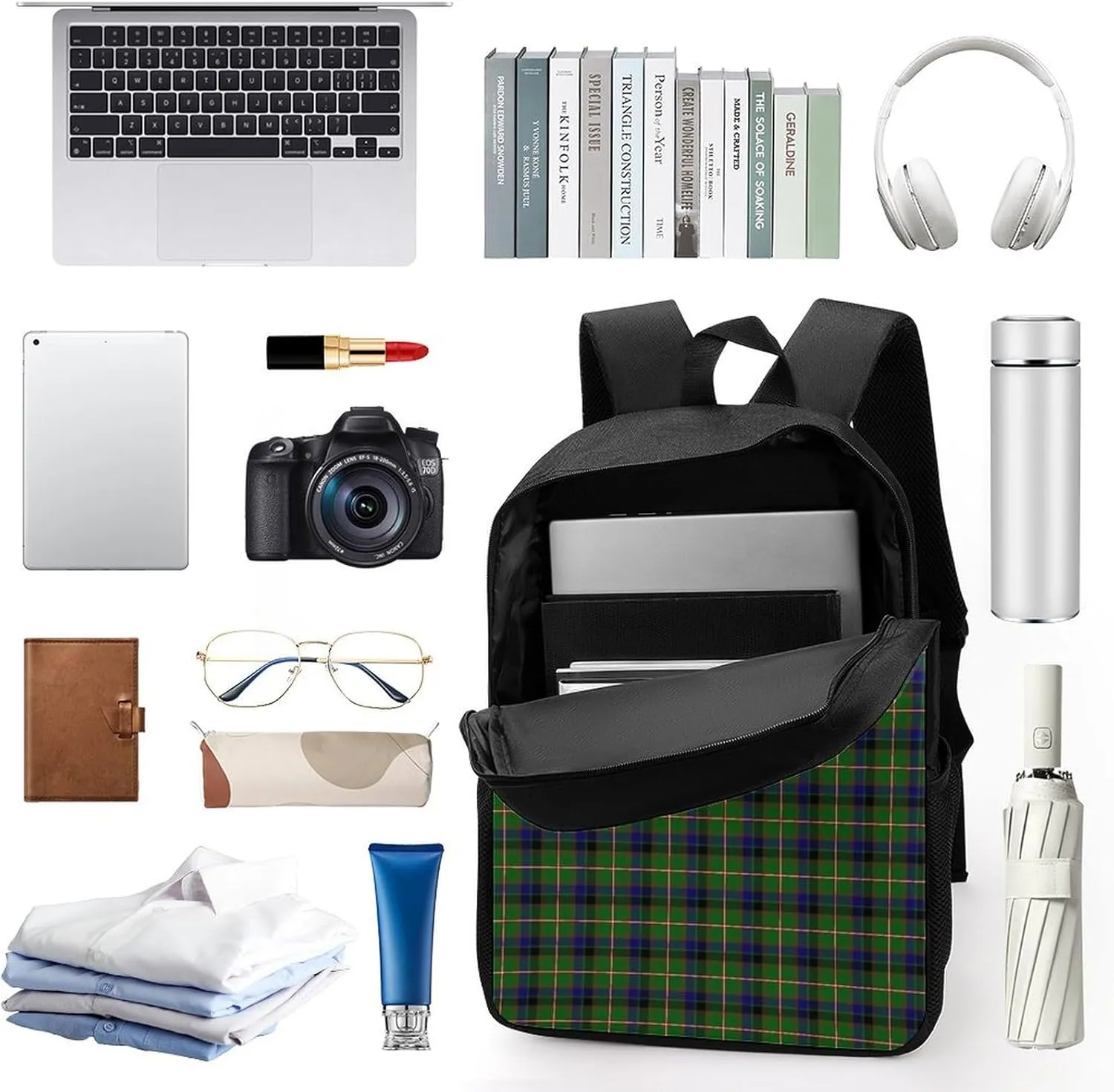 Clan Reid Tartan Backpack Lightweight Waterproof Backpacks Laptop Backpack for Unisex Casual Travel Daypacks Large Capacity