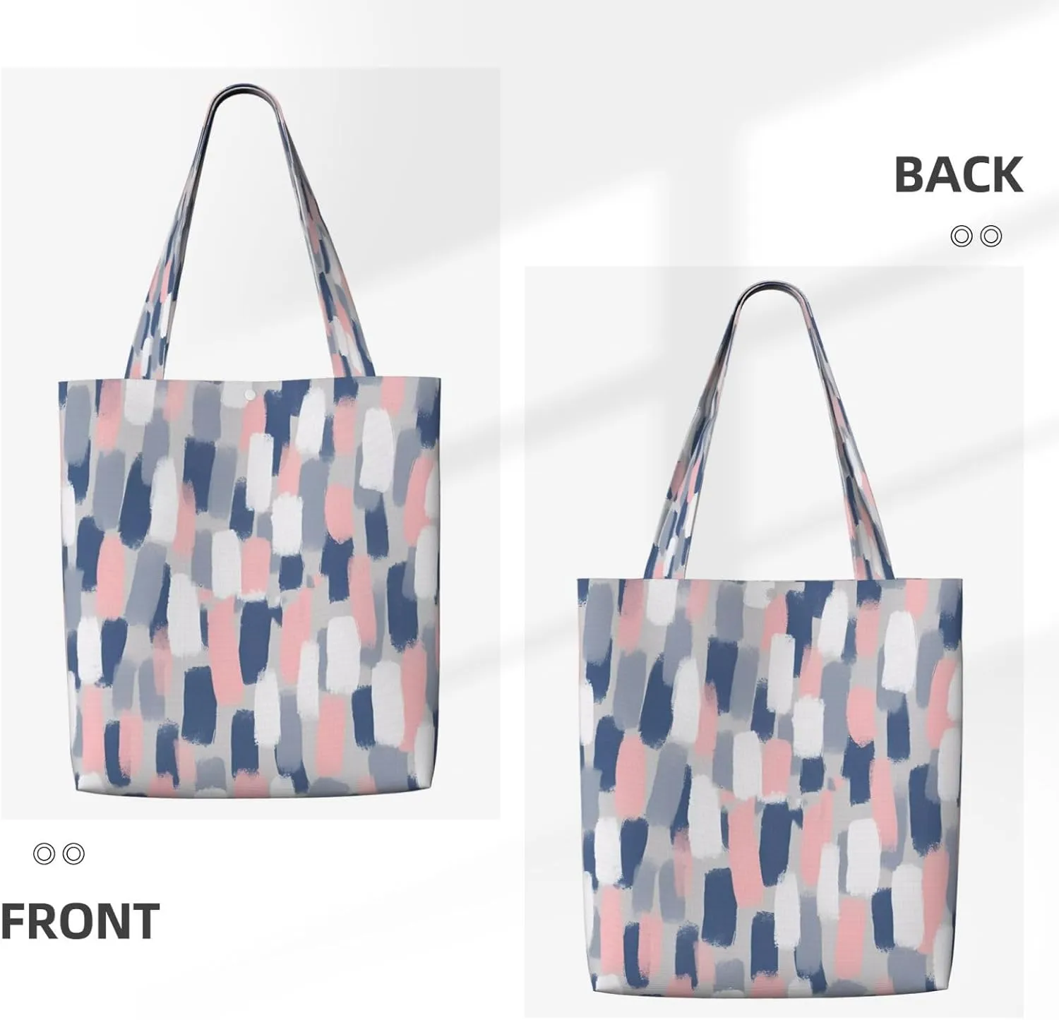 Classic Navy Blue And White Stripes horizontal striped Canvas Totes Bag Shoulder Bags Shopping Crossbody