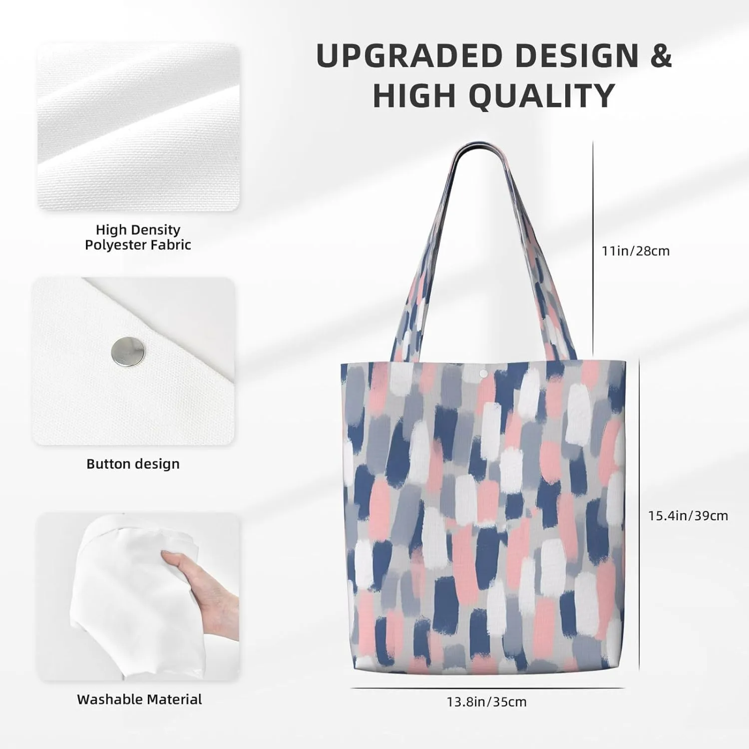 Classic Navy Blue And White Stripes horizontal striped Canvas Totes Bag Shoulder Bags Shopping Crossbody