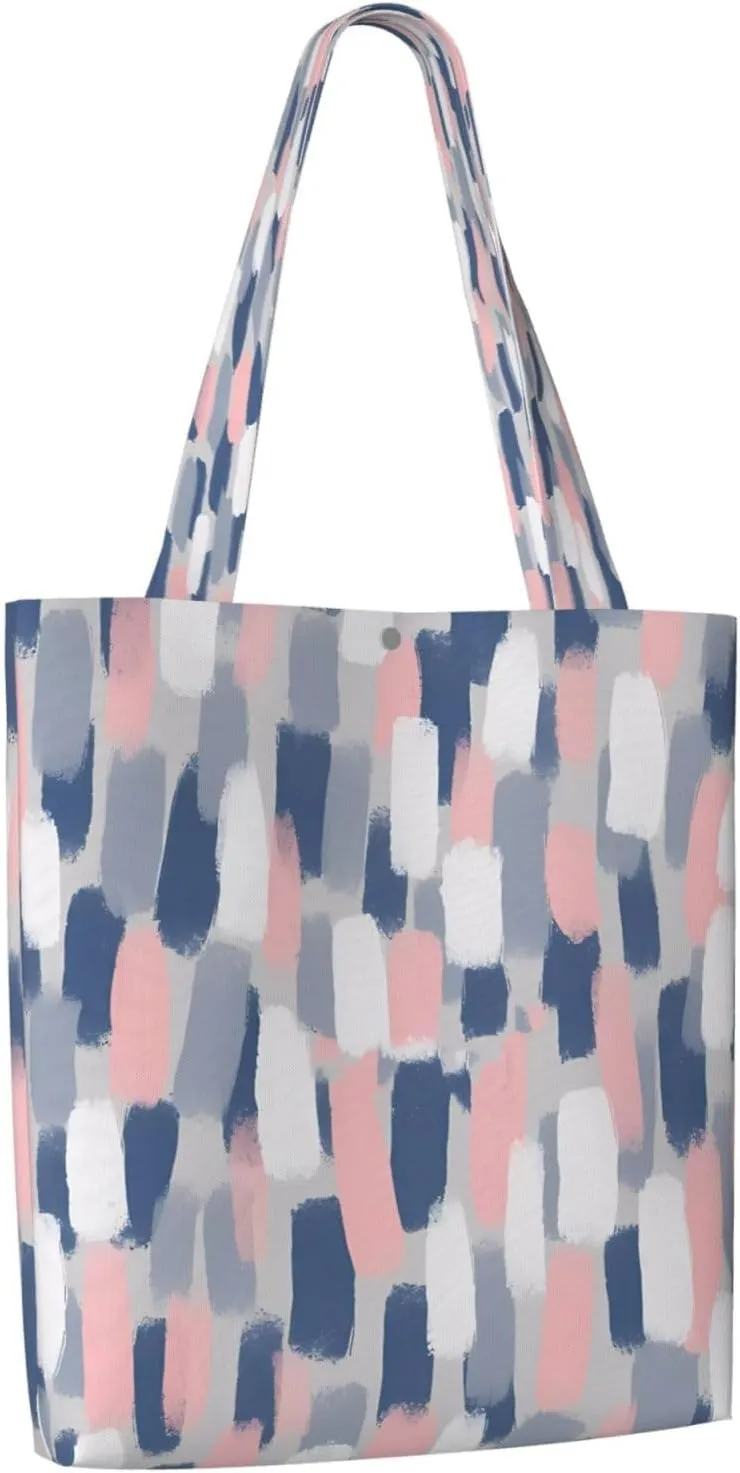Classic Navy Blue And White Stripes horizontal striped Canvas Totes Bag Shoulder Bags Shopping Crossbody