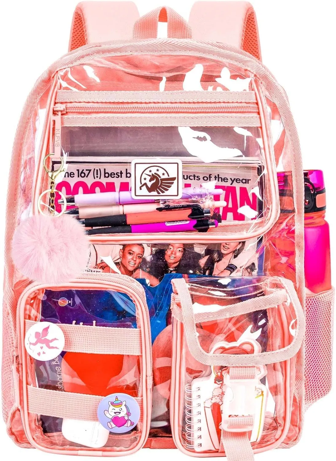 Clear Backpack, Transparent Bookbag Heavy Duty See Through Backpacks