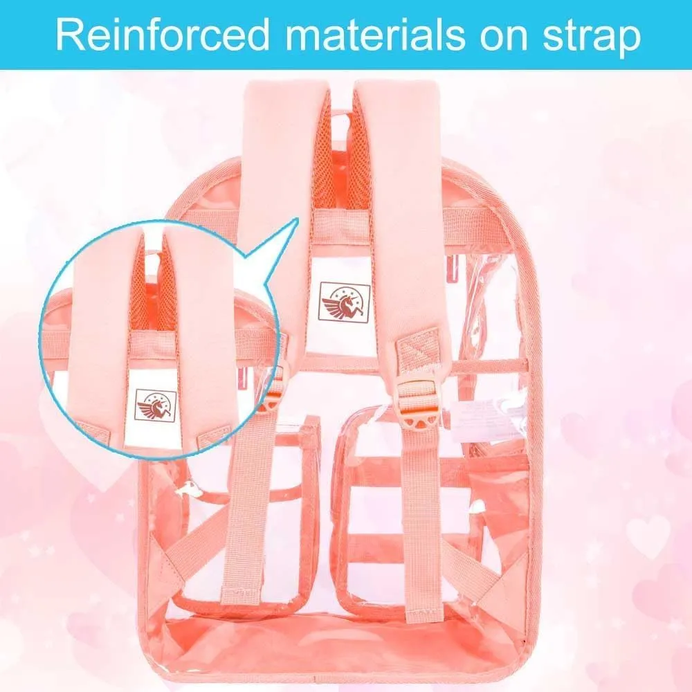 Clear Backpack, Transparent Bookbag Heavy Duty See Through Backpacks