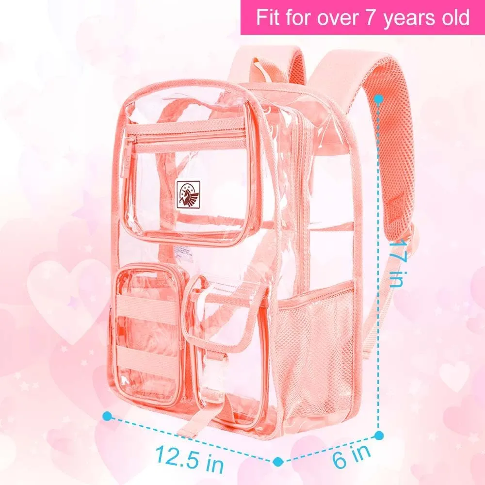Clear Backpack, Transparent Bookbag Heavy Duty See Through Backpacks