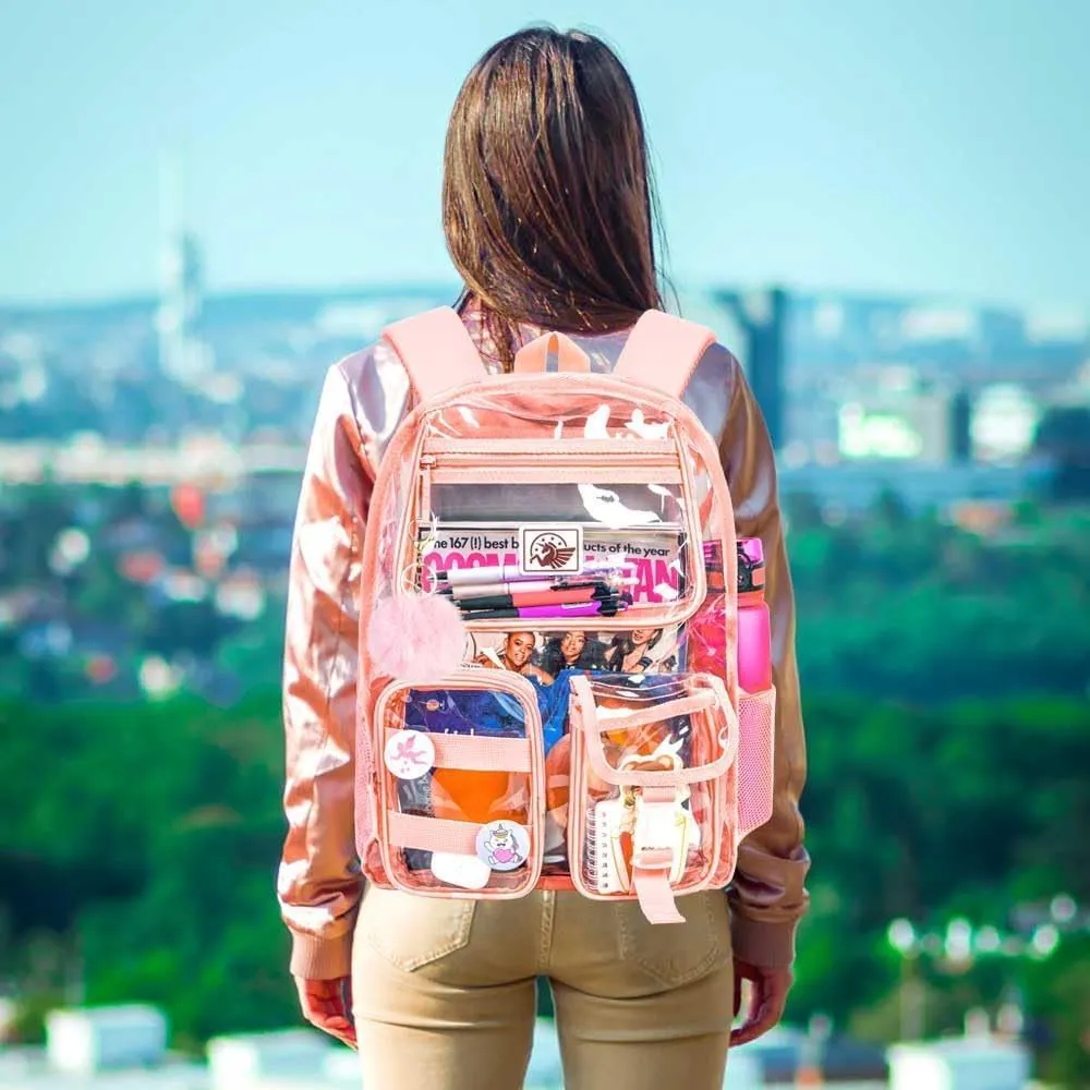 Clear Backpack, Transparent Bookbag Heavy Duty See Through Backpacks