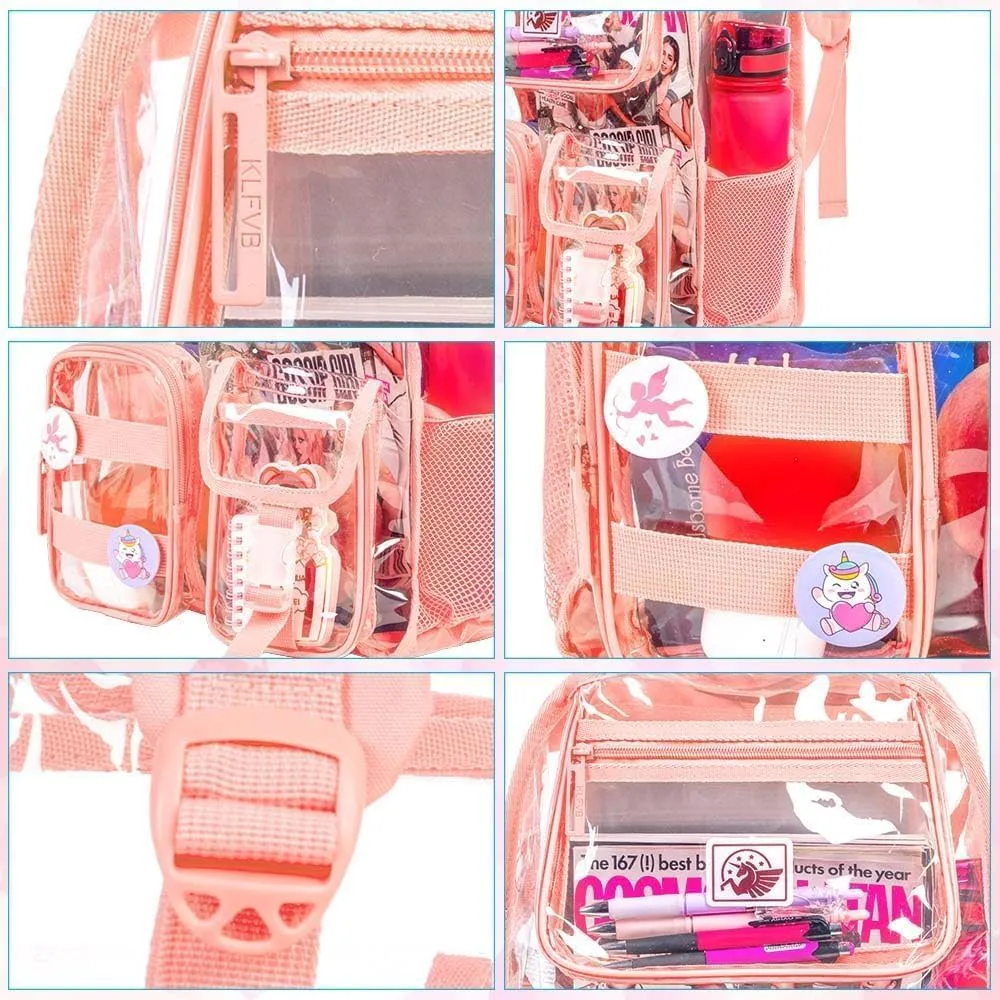 Clear Backpack, Transparent Bookbag Heavy Duty See Through Backpacks