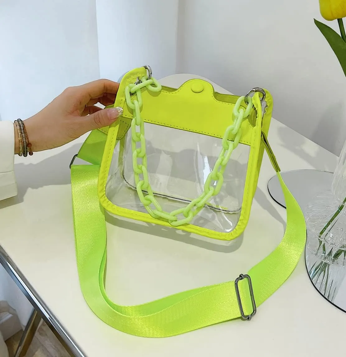Clear Handbag - Concert & Stadium Approved, Shoulder & Crossbody Bag, Satchel & Hobo Style