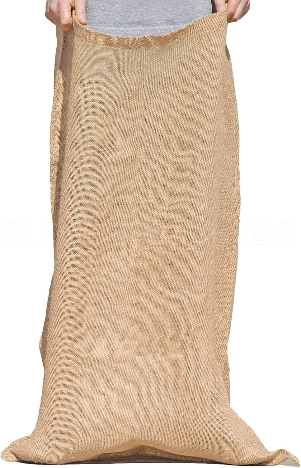 CleverDelights 23" x 40" Burlap Bags - 3 Pack - 100% Jute - Heavy Duty Stitching - 23x40 Inch