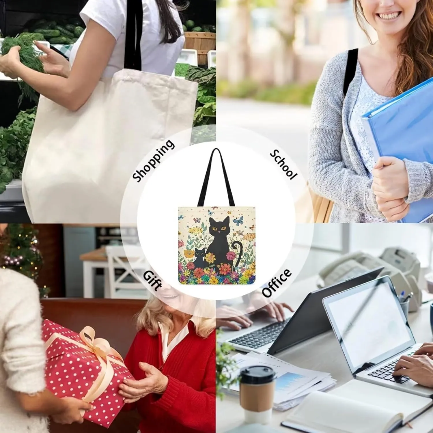 Cloth Grocery Tote Bags Reusable Grocery Bags Large Canvas Tote Bags