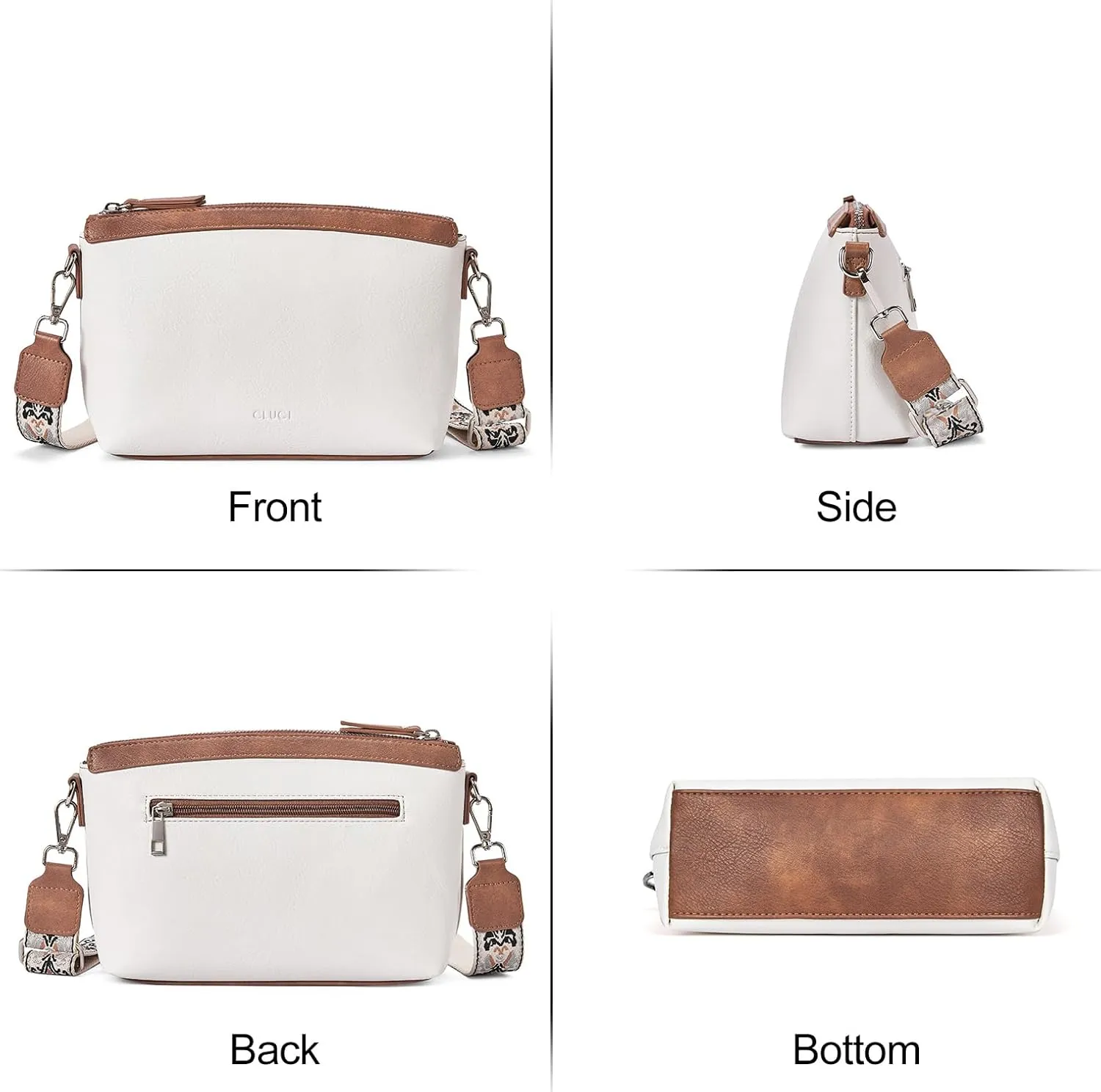CLUCI Crossbody Bags for Women, Vegan Leather Shoulder Handbags, Purses for Women with Adjustable Wide Strap