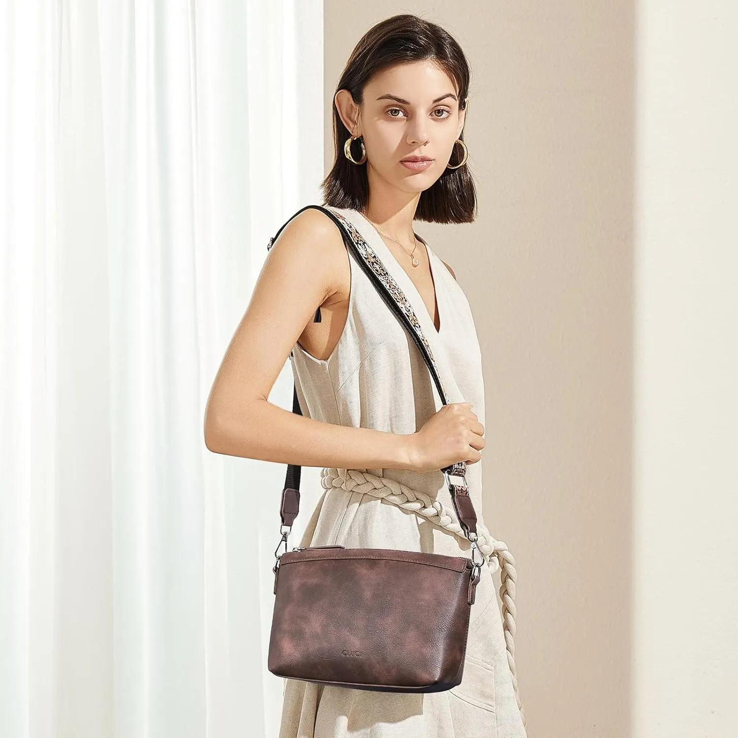CLUCI Crossbody Bags for Women, Vegan Leather Shoulder Handbags, Purses for Women with Adjustable Wide Strap
