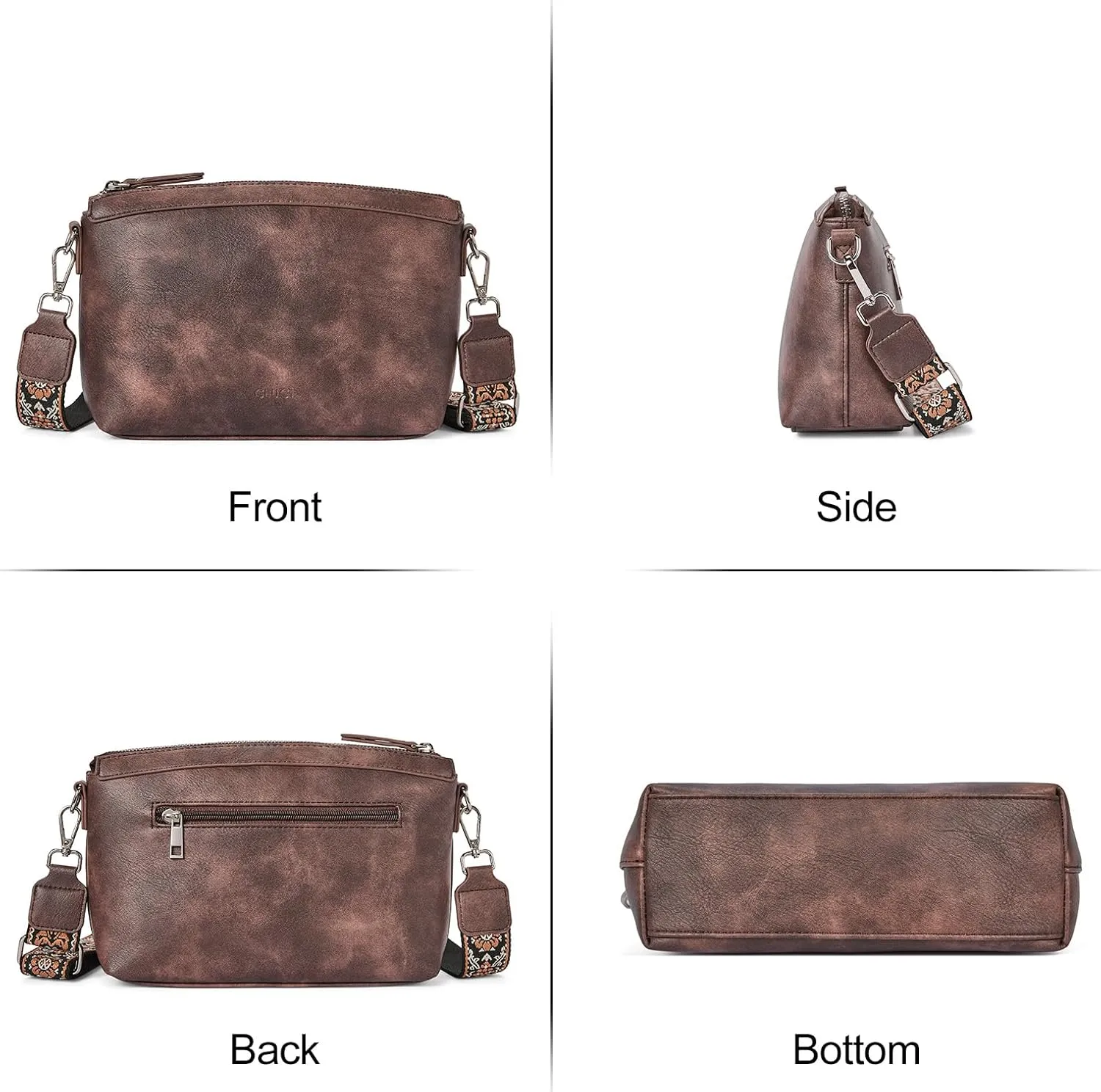 CLUCI Crossbody Bags for Women, Vegan Leather Shoulder Handbags, Purses for Women with Adjustable Wide Strap