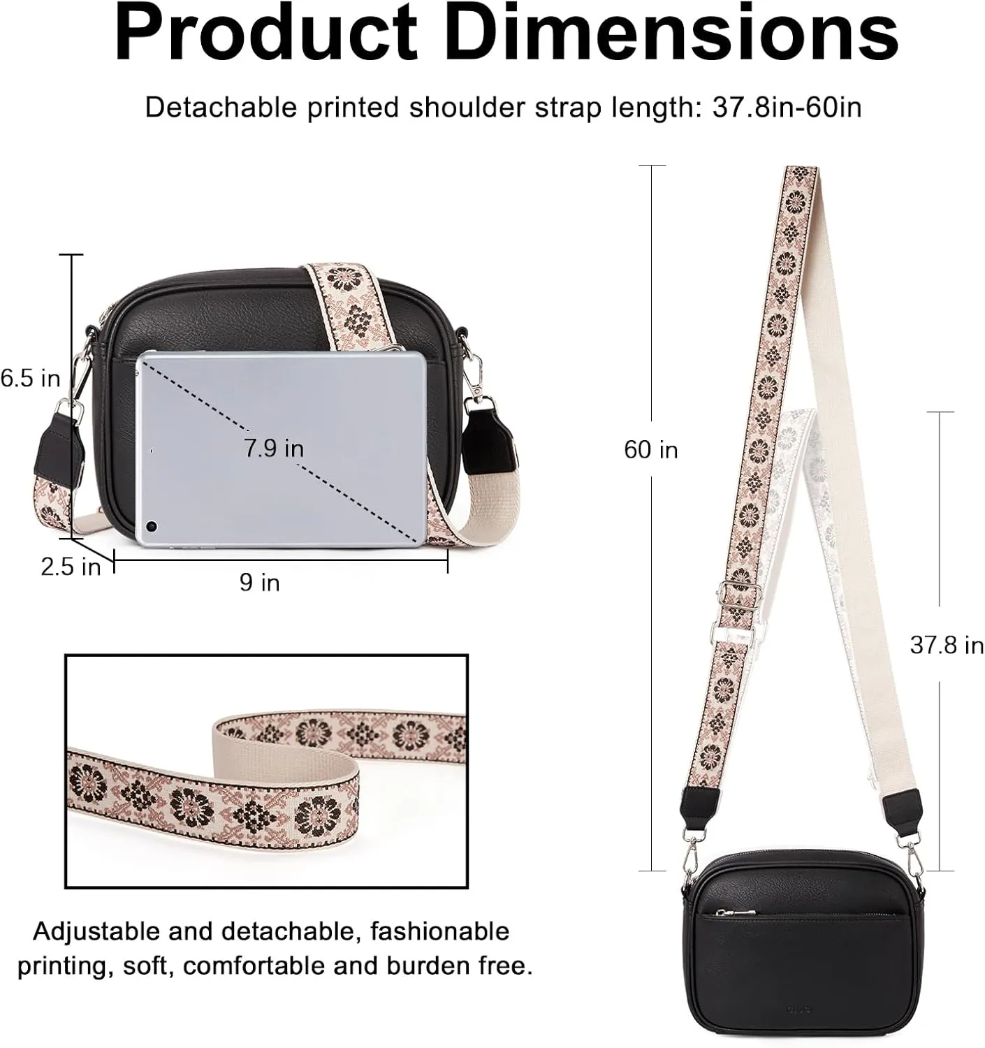 CLUCI Crossbody Bags for Women, Vegan Leather Shoulder Handbags，Purses for Women with Adjustable Wide Strap
