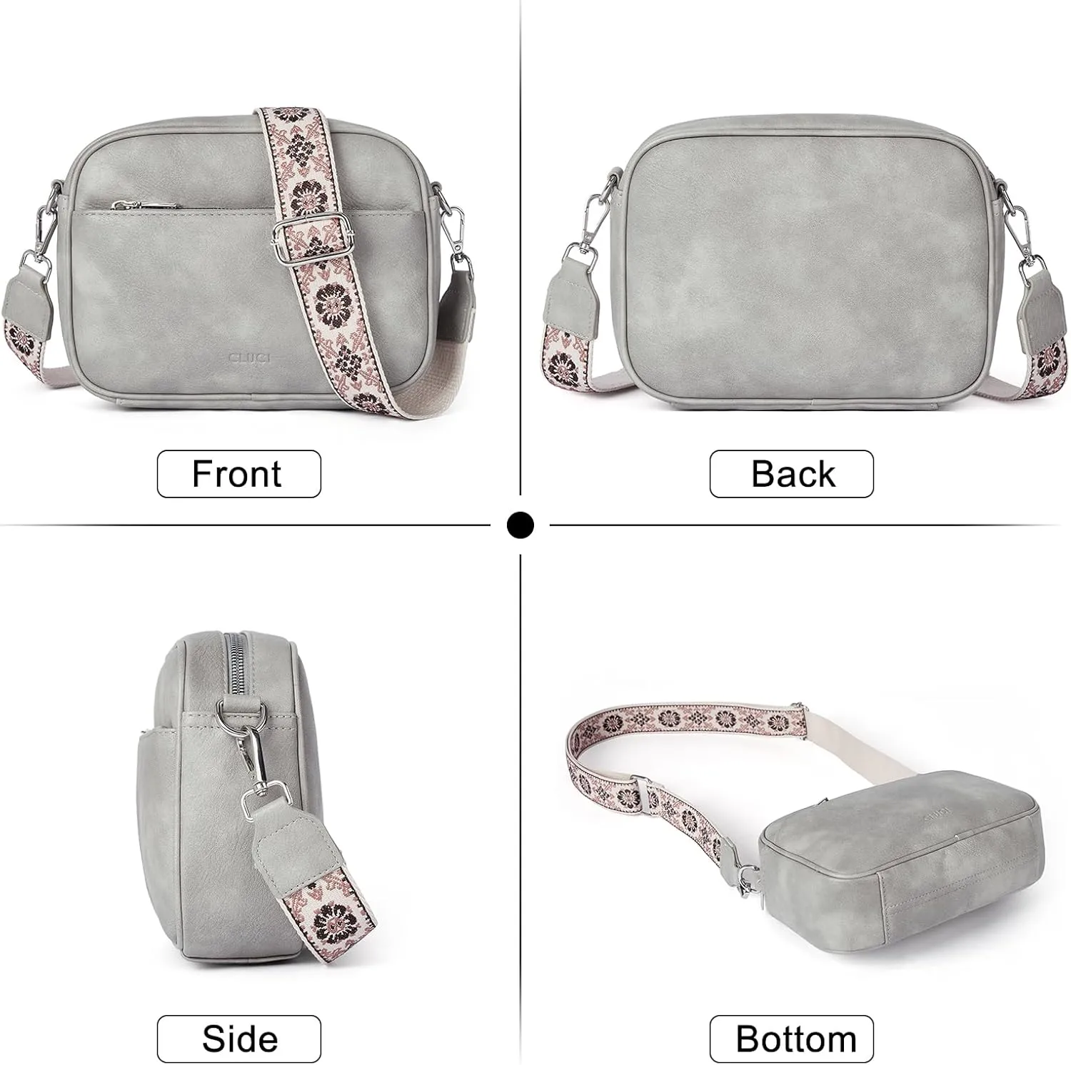 CLUCI Crossbody Bags for Women, Vegan Leather Shoulder Handbags，Purses for Women with Adjustable Wide Strap