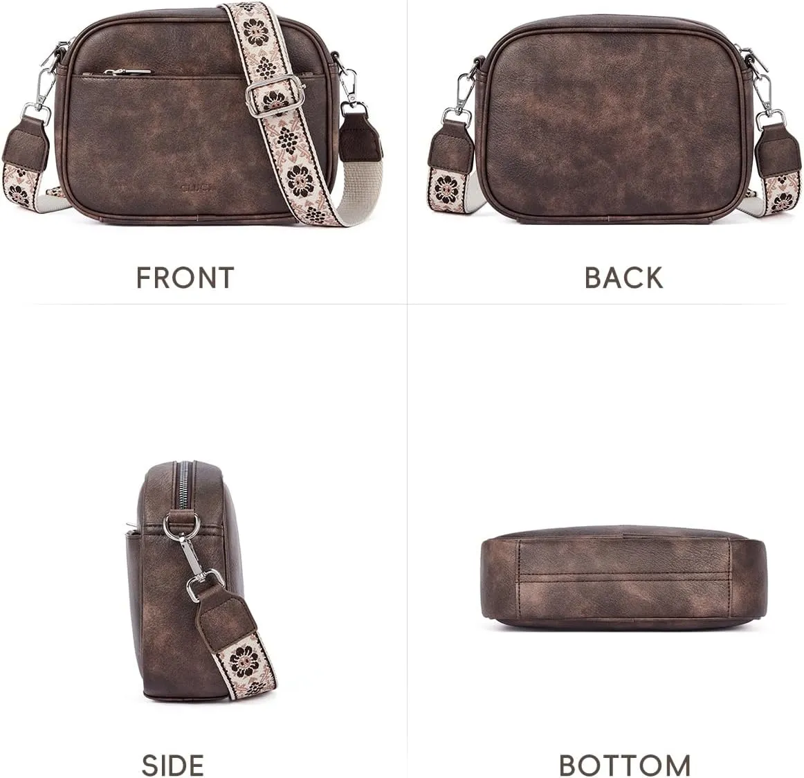 CLUCI Crossbody Bags for Women, Vegan Leather Shoulder Handbags，Purses for Women with Adjustable Wide Strap