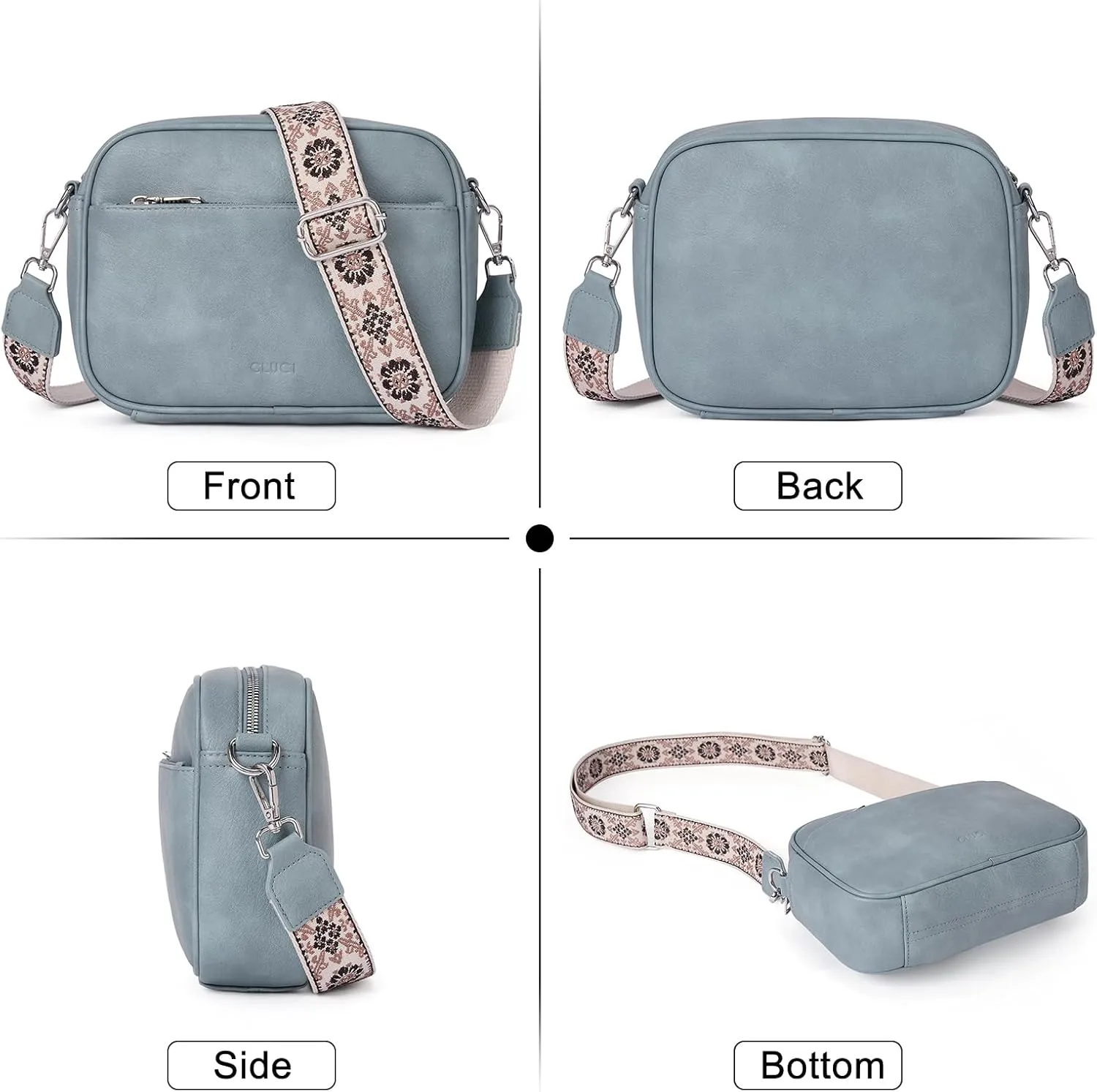 CLUCI Crossbody Bags for Women, Vegan Leather Shoulder Handbags，Purses for Women with Adjustable Wide Strap