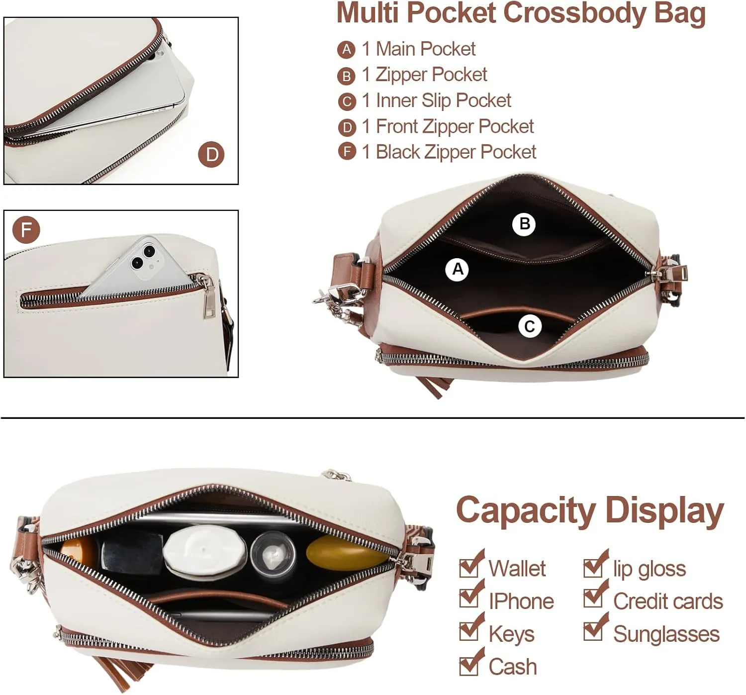 CLUCI Crossbody Bags for Women, Vegan Leather Shoulder Handbags，Purses for Women with Adjustable Wide Strap