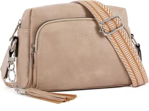 CLUCI Crossbody Bags for Women, Vegan Leather Shoulder Handbags，Purses for Women with Adjustable Wide Strap