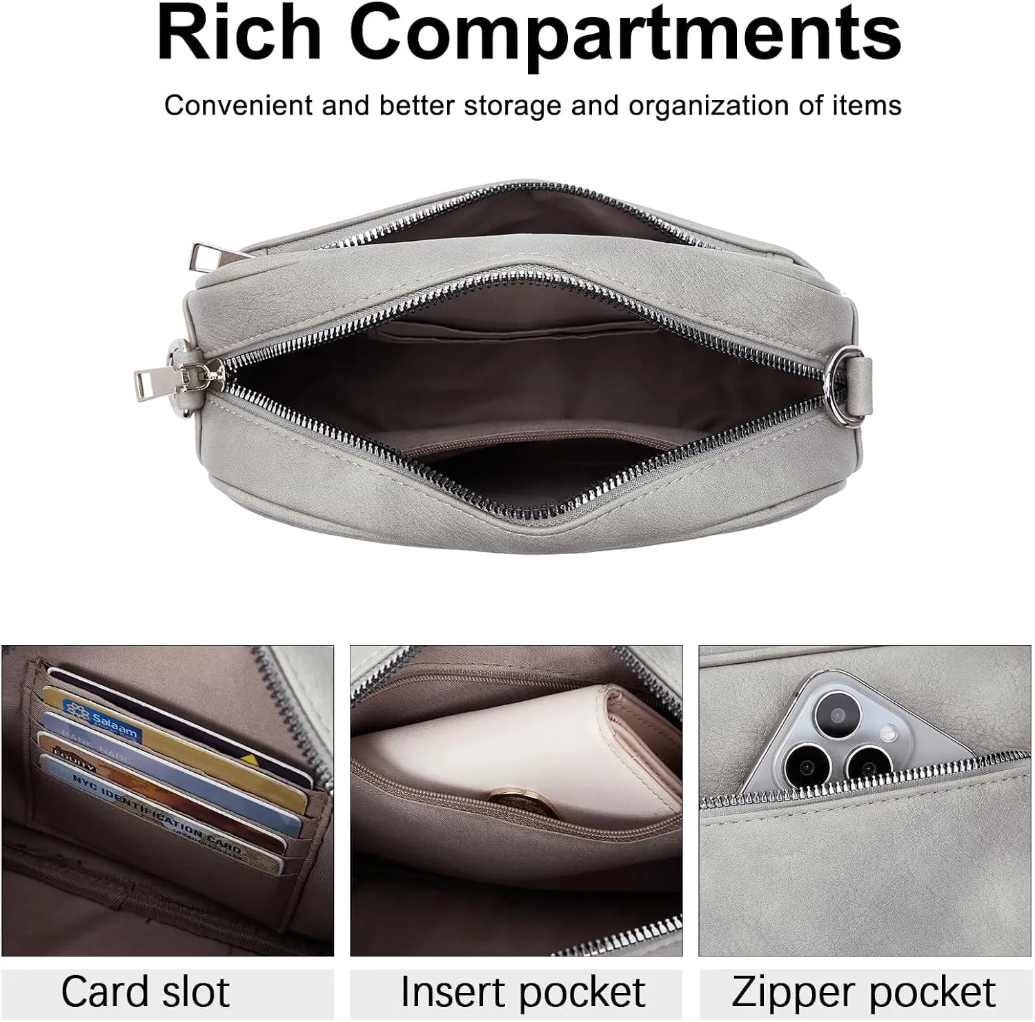 CLUCI Crossbody Bags for Women, Vegan Leather Shoulder Handbags，Purses for Women with Adjustable Wide Strap
