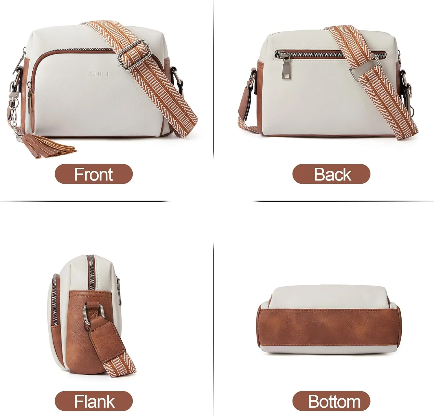 CLUCI Crossbody Bags for Women, Vegan Leather Shoulder Handbags，Purses for Women with Adjustable Wide Strap