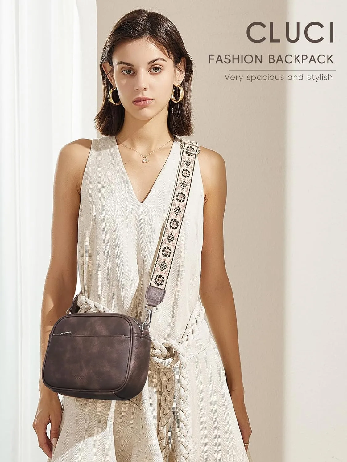 CLUCI Crossbody Bags for Women, Vegan Leather Shoulder Handbags，Purses for Women with Adjustable Wide Strap