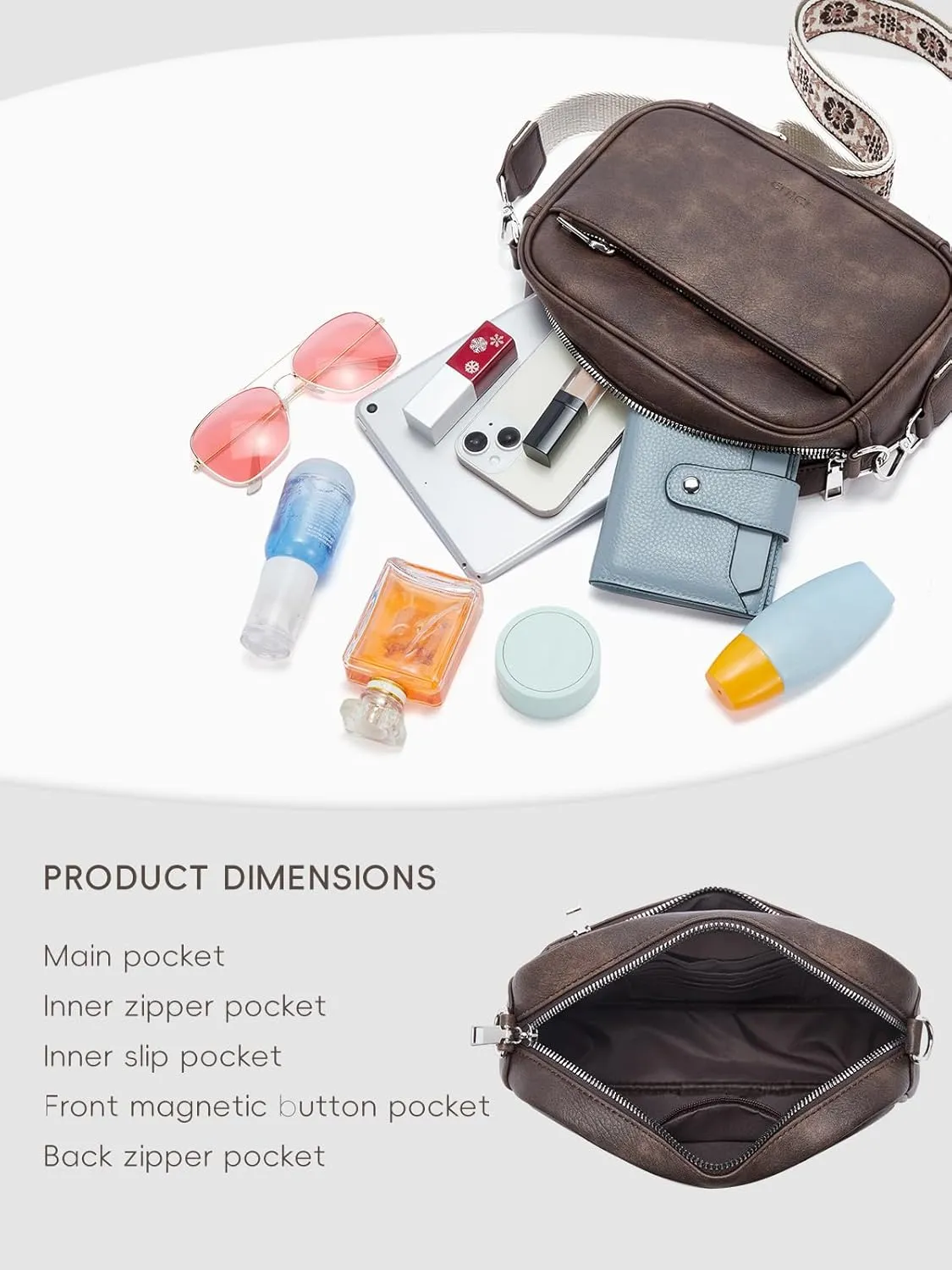 CLUCI Crossbody Bags for Women, Vegan Leather Shoulder Handbags，Purses for Women with Adjustable Wide Strap