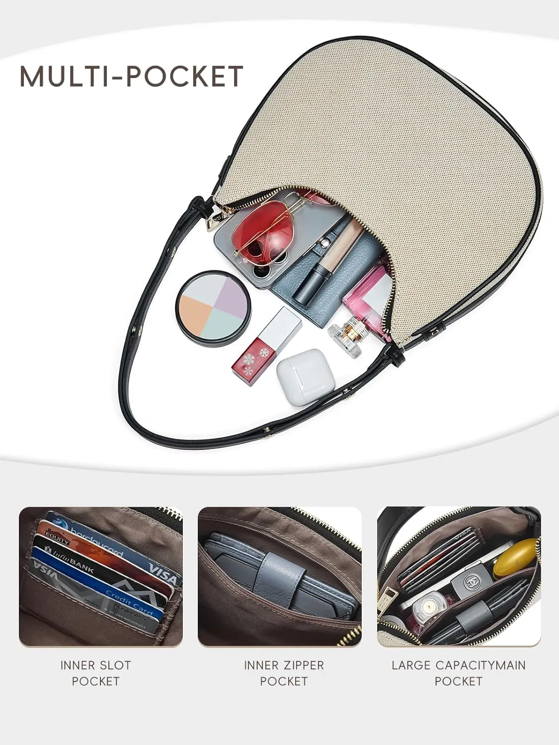 CLUCI Shoulder Bag,Purses for Women Dumpling Small Hobo Bags Vegan Leather Ladies Clutch with Adjustable Strap