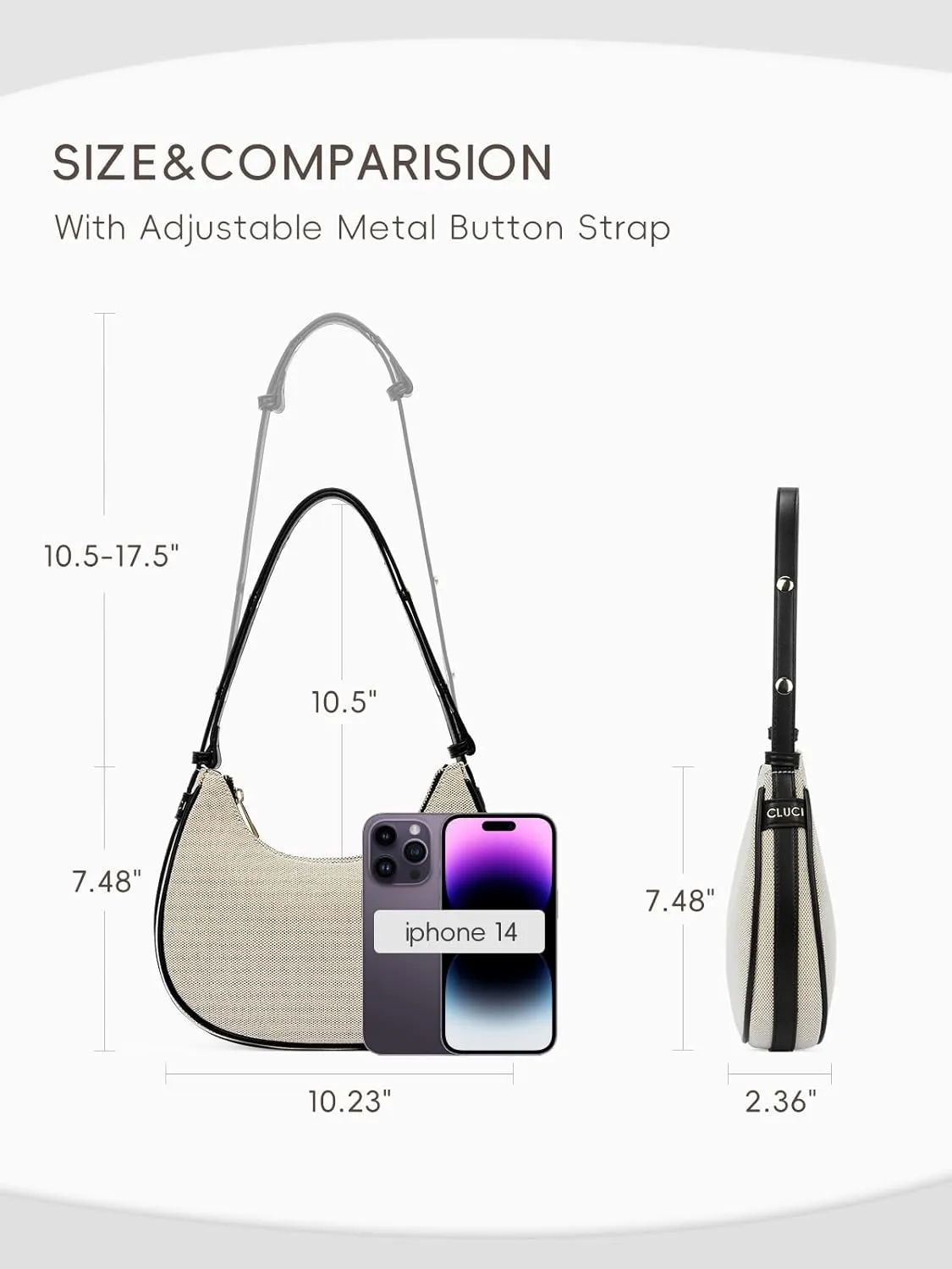 CLUCI Shoulder Bag,Purses for Women Dumpling Small Hobo Bags Vegan Leather Ladies Clutch with Adjustable Strap