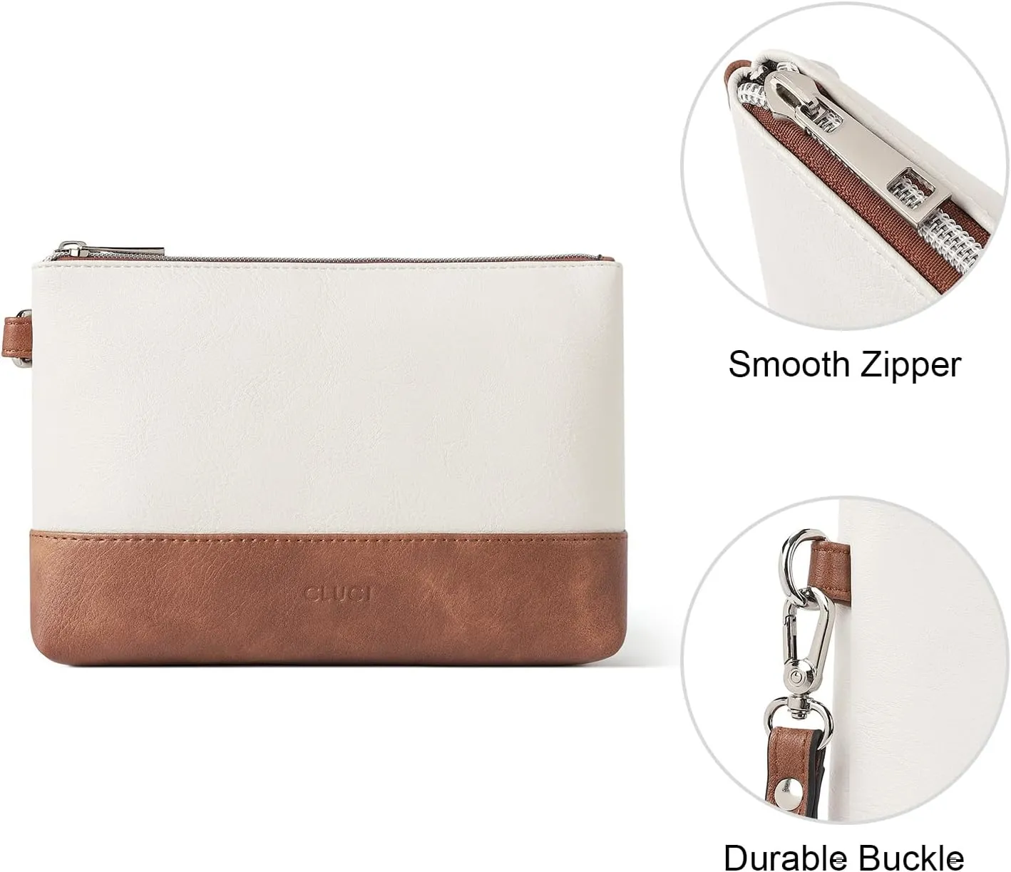 CLUCI Wristlet Wallet for Women Large Capacity Leather Clutch Purse Slim Ladies Travel Credit Card Holder Phone Organizer