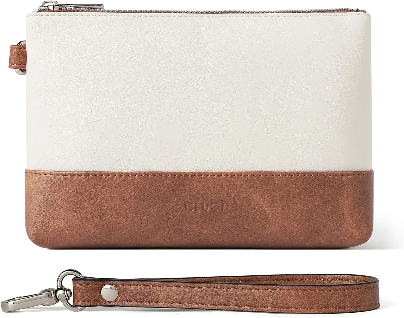 CLUCI Wristlet Wallet for Women Large Capacity Leather Clutch Purse Slim Ladies Travel Credit Card Holder Phone Organizer