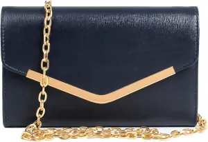 Clutch Purse Evening Bag for Women, Envelope Handbag With Detachable Chain for Wedding and Party