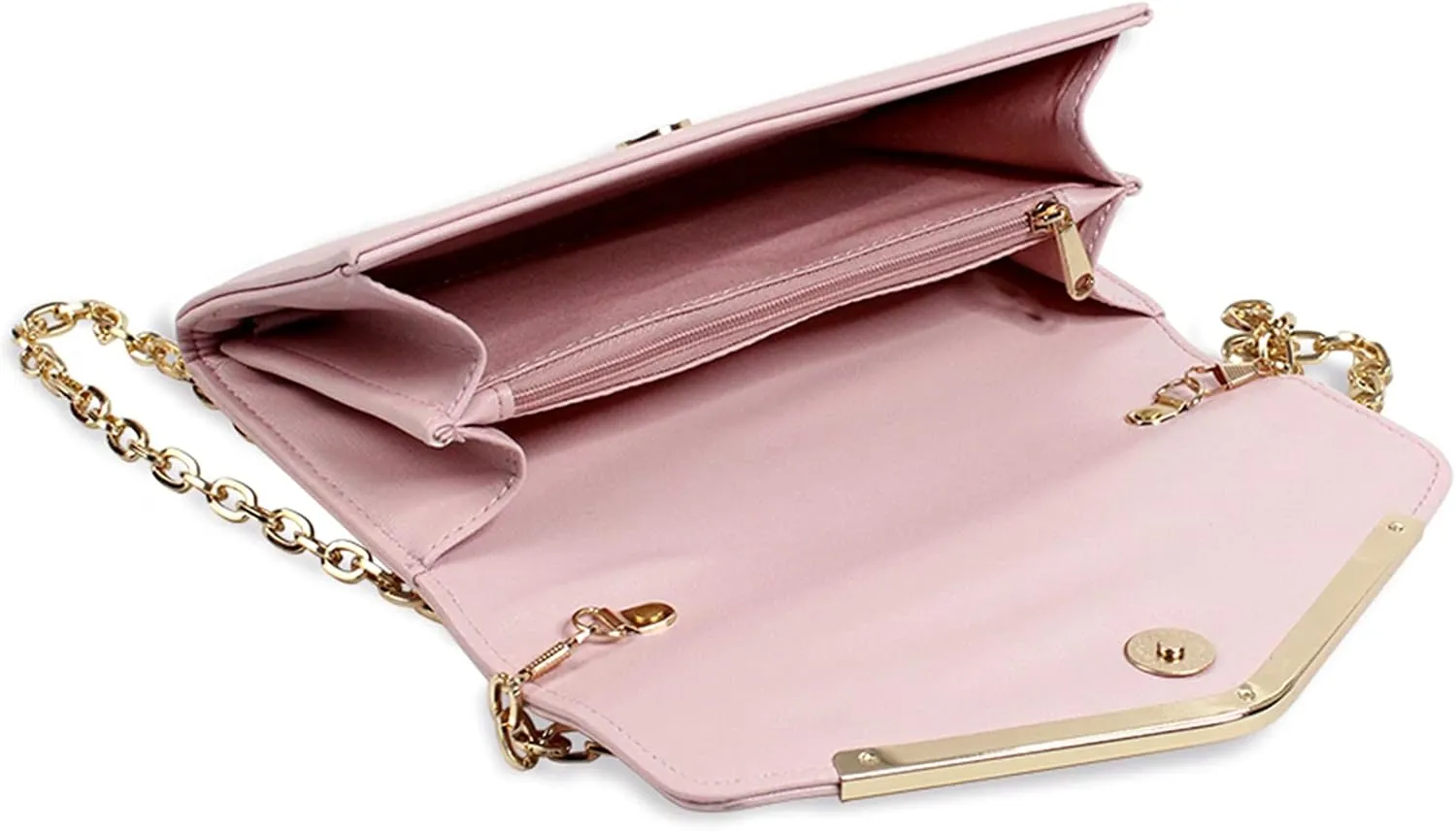 Clutch Purse Evening Bag for Women, Envelope Handbag With Detachable Chain for Wedding and Party