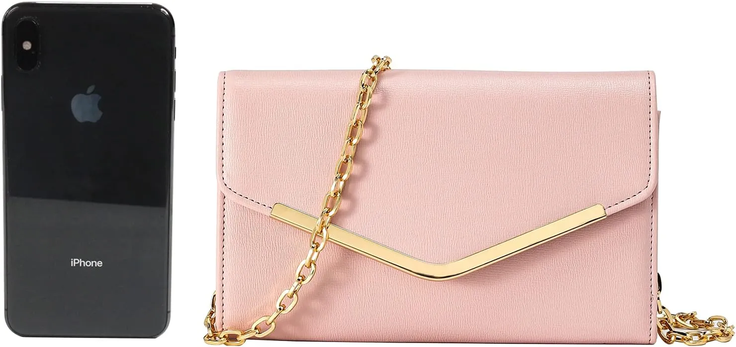 Clutch Purse Evening Bag for Women, Envelope Handbag With Detachable Chain for Wedding and Party