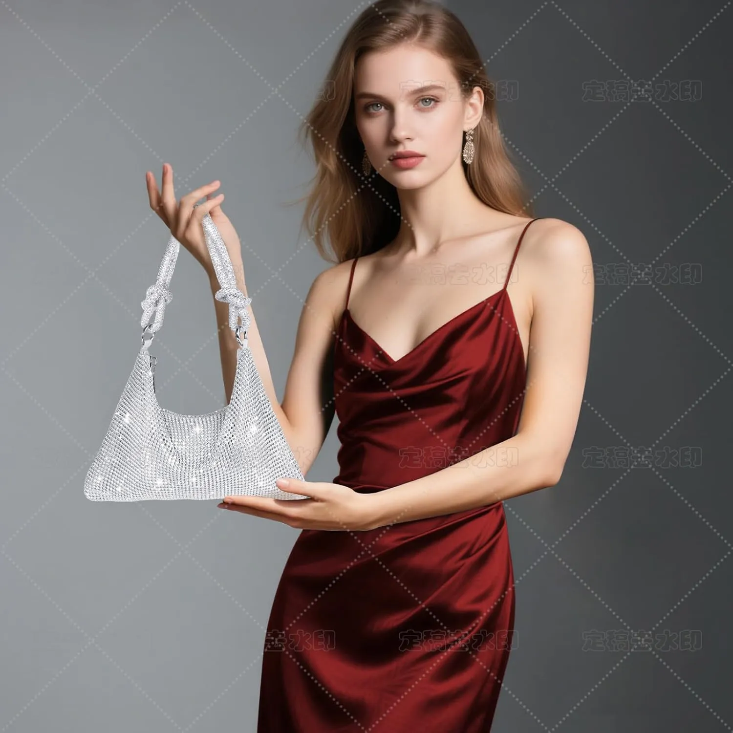 Clutch Purse for Women,Sparkly Rhinestone Evening Bag Wedding & Party Accessories,Handbag Fits Phone,Wallet & Lipstick