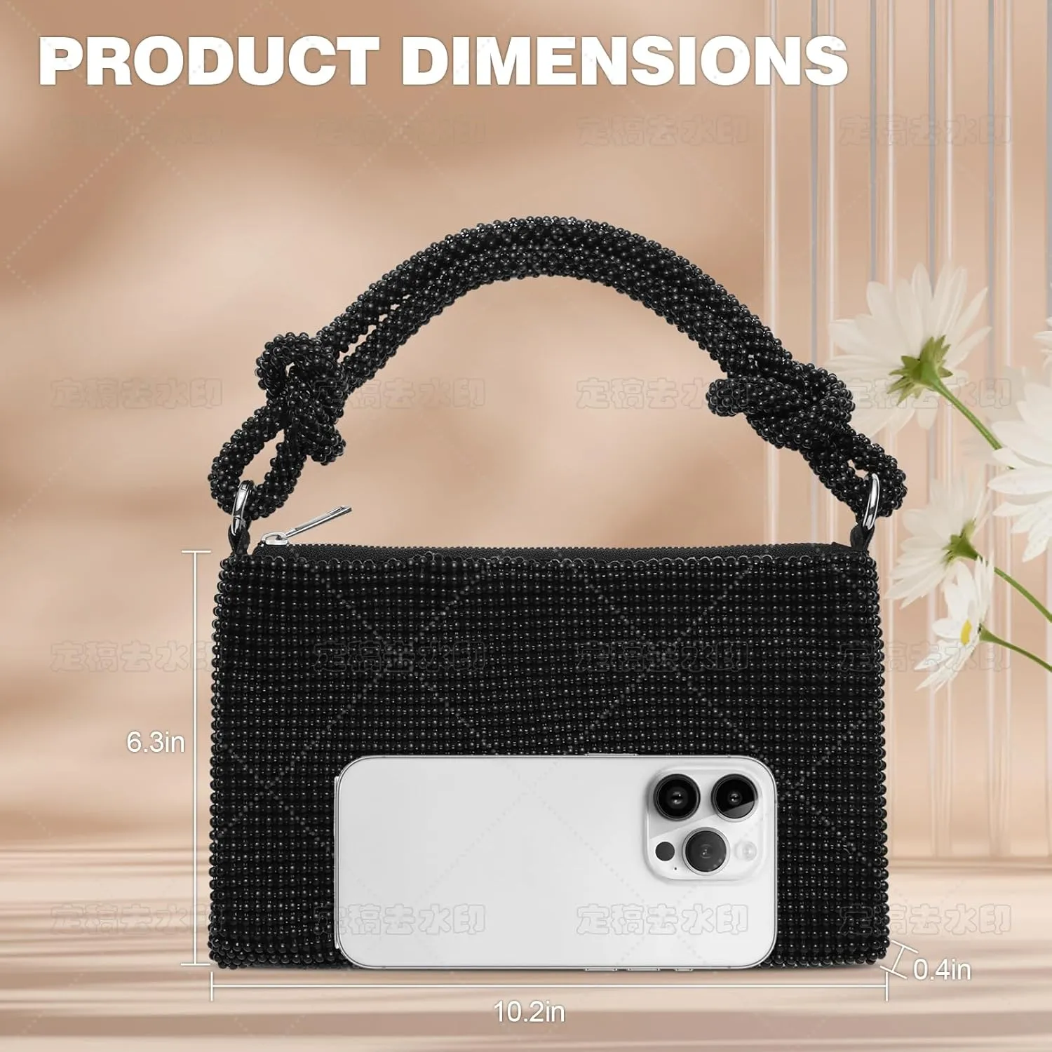Clutch Purse for Women,Sparkly Rhinestone Evening Bag Wedding & Party Accessories,Handbag Fits Phone,Wallet & Lipstick