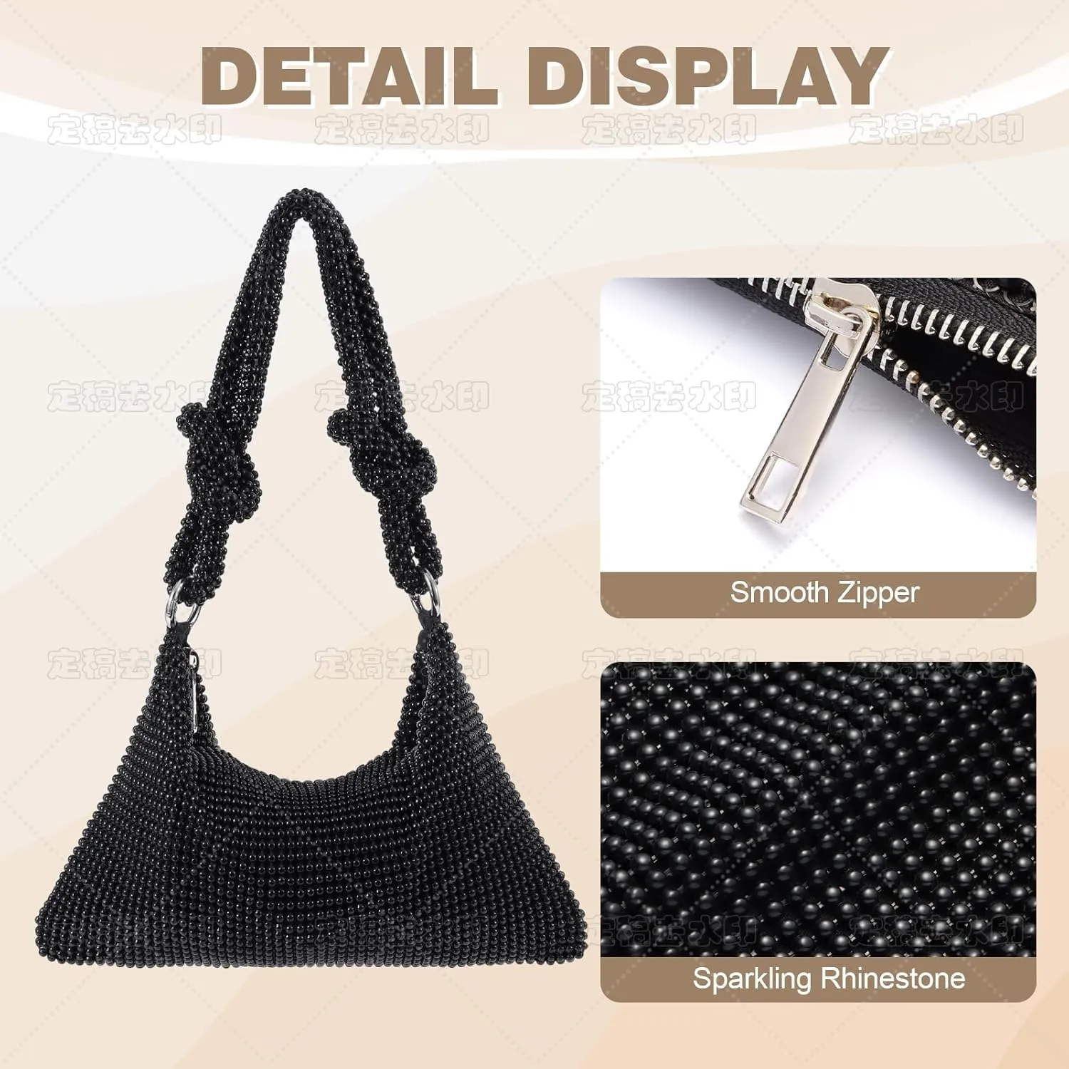 Clutch Purse for Women,Sparkly Rhinestone Evening Bag Wedding & Party Accessories,Handbag Fits Phone,Wallet & Lipstick