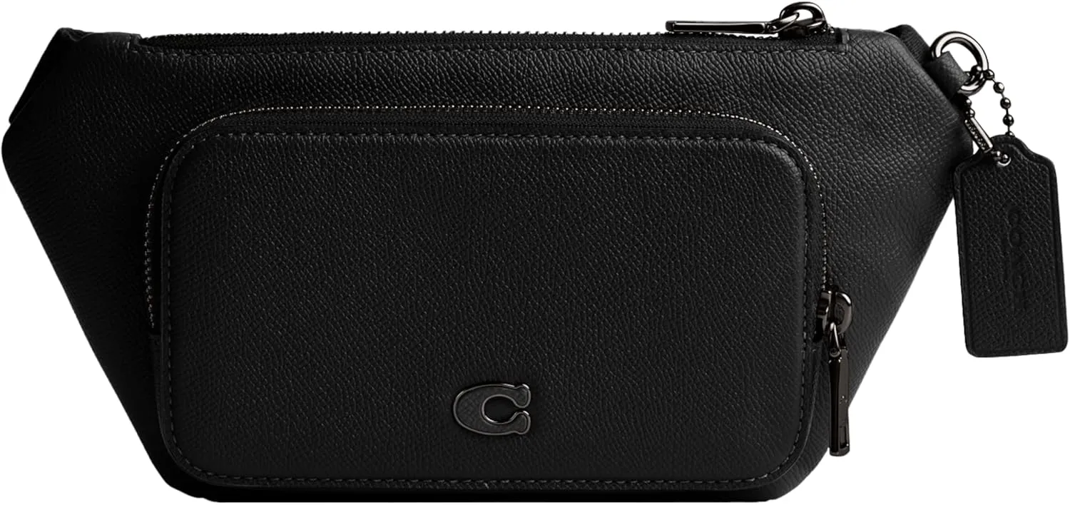 COACH Belt Bag in Crossgrain Leather, Black