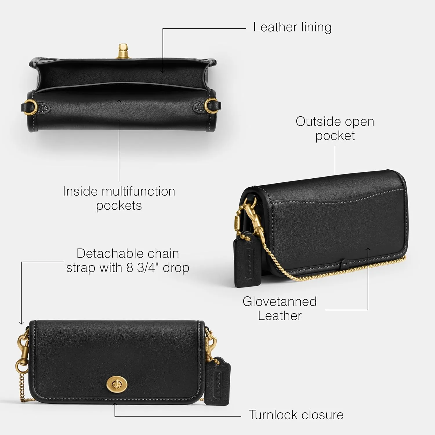 Coach Women's Dinky Bag 14, Black, One Size