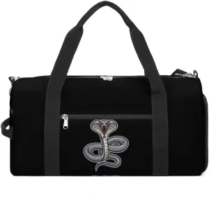 Cobra Snake Mascot Sports Gym Bag Travel Duffel Bag Weekend Overnight Bag Carry on Bags for Women Men