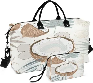 Coconut Fruit Travel Duffel Bags with Toiletry Bag for Travel Gym Yoga Weekender Bag
